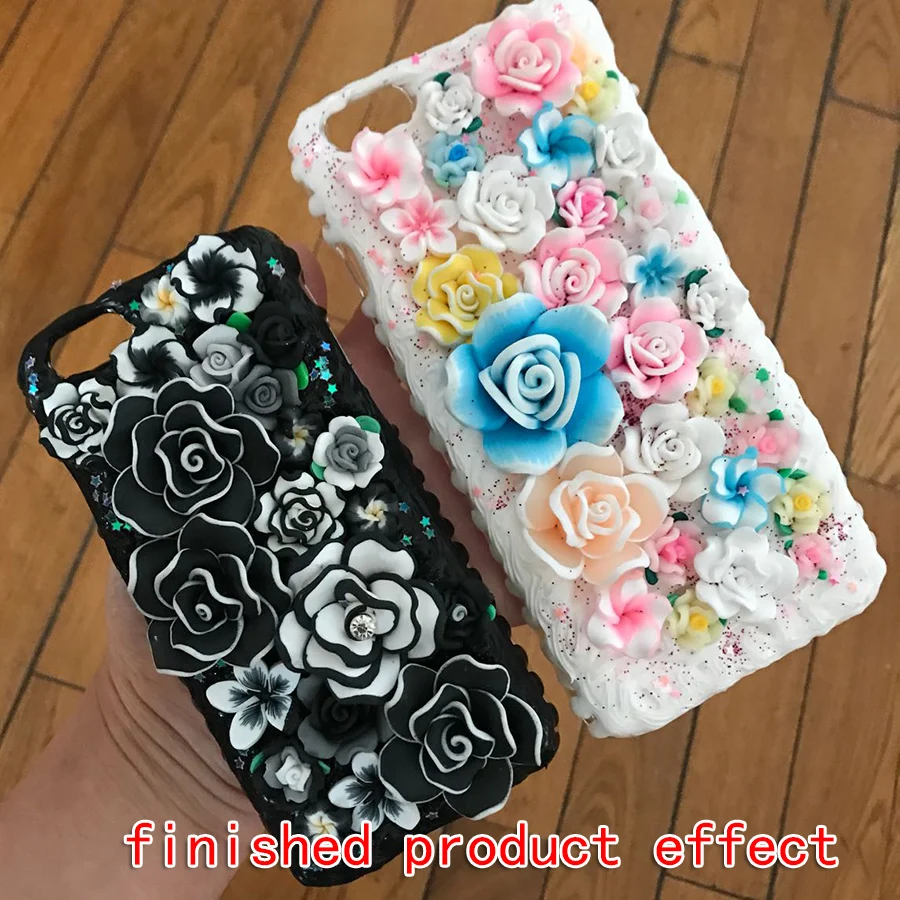 Mini 30pcs Tiny 10mm Small Flatback Polymer Clay Frangipani Flowers For Stud Earrings Jewelry Making Microlandscape Decorations smile