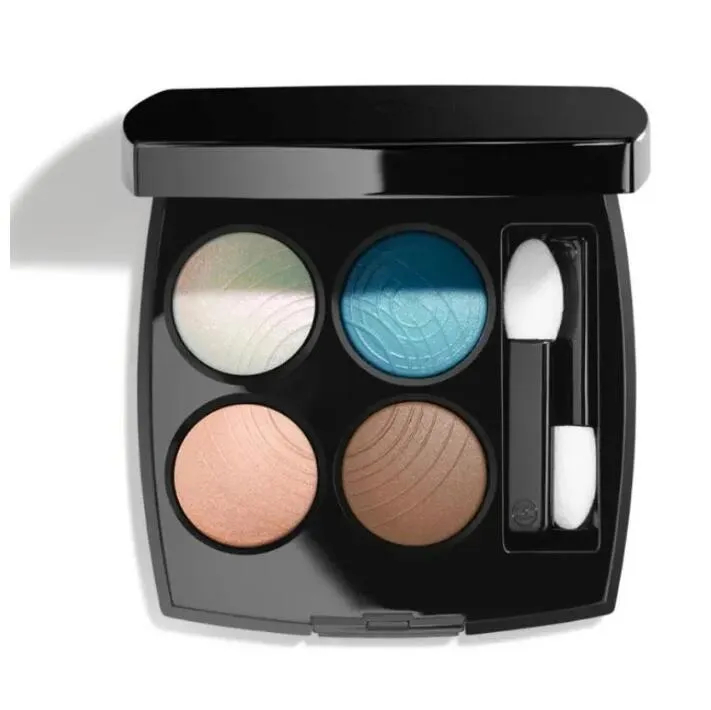 Makeup eyeshadow 4 colors with mirror CORAL TREASURE Long lasting makeup glitter highlighter eye shadow palette