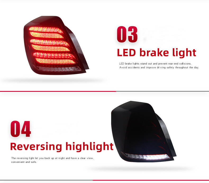 Upgrade Taillight For Buick Excelle 2003-2007 Tail Light Rear LED DRL Animation Dynamic Turn Signal Lamp Auto Assembly