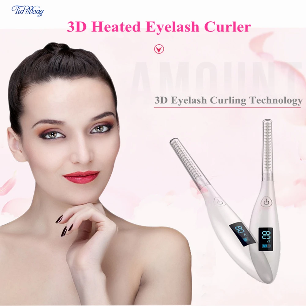 Eyelash Tinwong Curler Electric USB Rechargeable Ceramic Inner Core Heated ddmysmile Long-Lasting Smile
