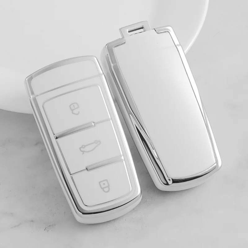VW For CC Passat B6 B7 Passat 3C CC Sier Edge Car Remote Key Case Control Protective Cover Protecotr Fob Keyless smile