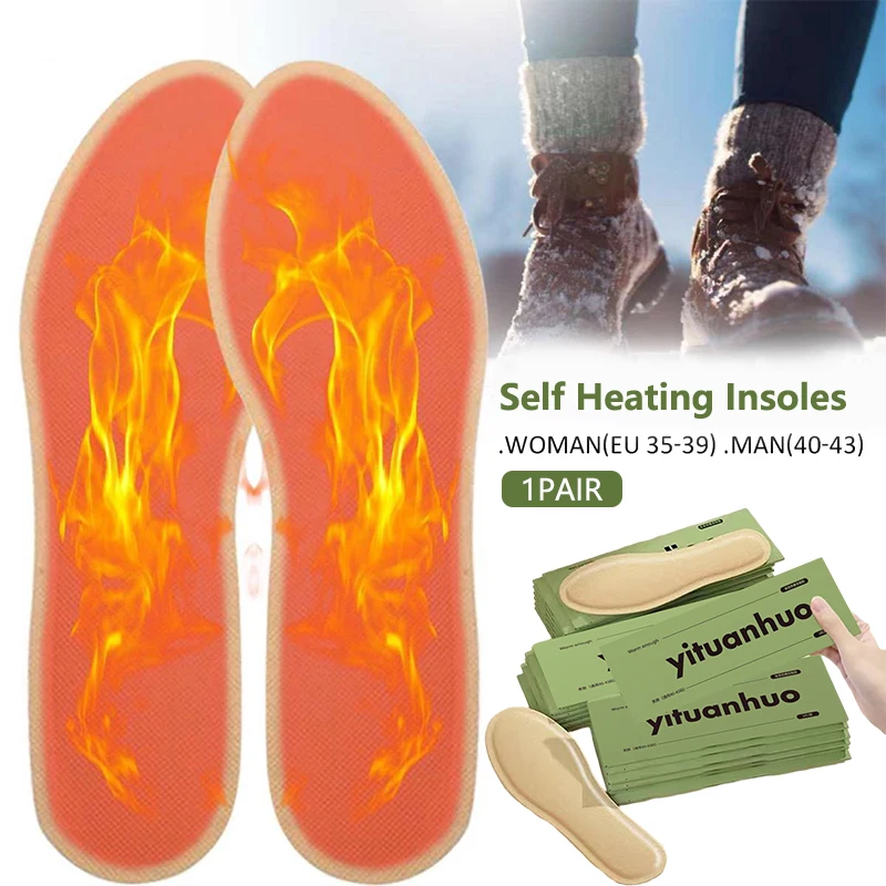 Winter Heating 1Pair Self Insoles Winter Thermostatic Thermal Insole Warm Foot Heater Pad Arch Support Shoe ddmysmile Pad Smile