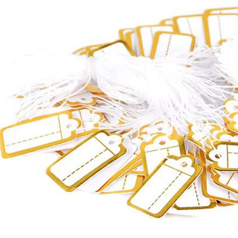 Pcs Paper Jewelry 400 Price Tags With Hanging String Marking Tags Clothing Display Labels Blank Labeling Tags 25Mmx13mm smile