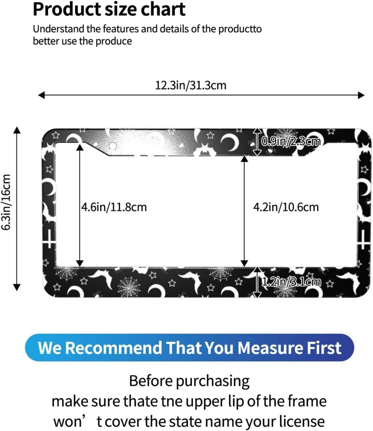 Frame Goth License Plate 2 Pack Halloween ddmysmile Gothic Skull Car Accessories Aluminum Metal License Plate Cover For All Car Models Smile