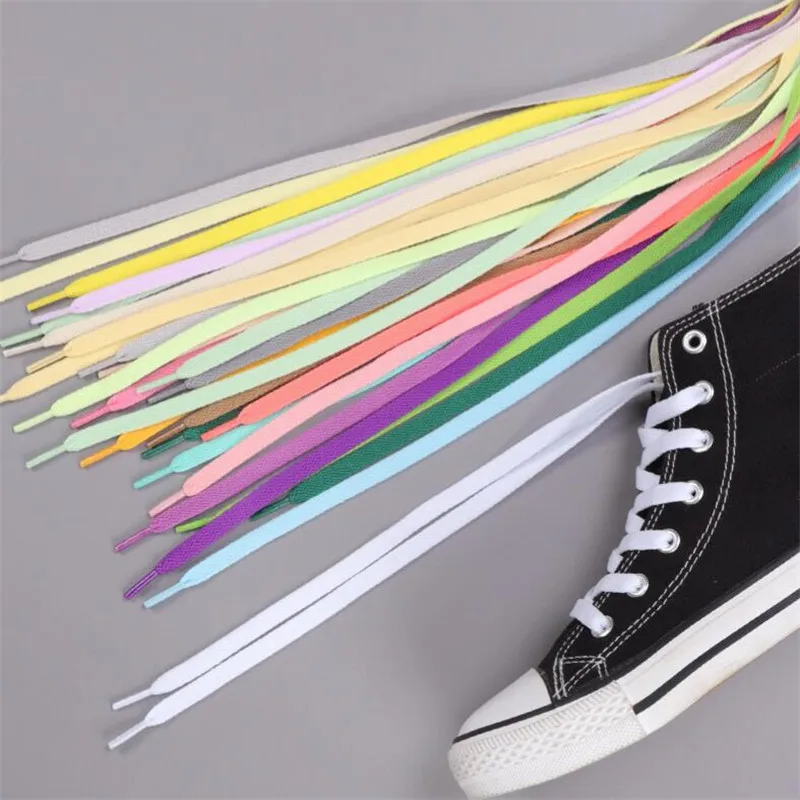 120Cm Shoelaces 1Pair Flat For Sneakers 8Mm Fabric Shoe Laces Color Shoe Lace Boot Laces For Shoes Classic Soft ddmysmile Shoestrings Smile