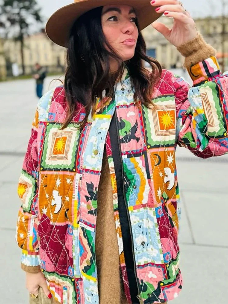 Print Skirt Suit Women 2024 Spring Summer Stand Collar Long Sleeve Zipper Coats Female Fashion Slim Mini Skirts Office Lady Sets 240401