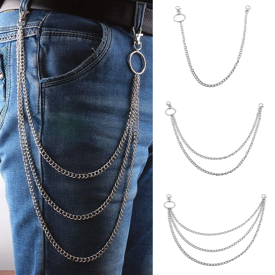 Waist Trouser Chain Keyring Keychain Rock Pants Chain Hipster Pant Jean Key Wallet Belt Ring Clip Men Women HipHop Jewelry