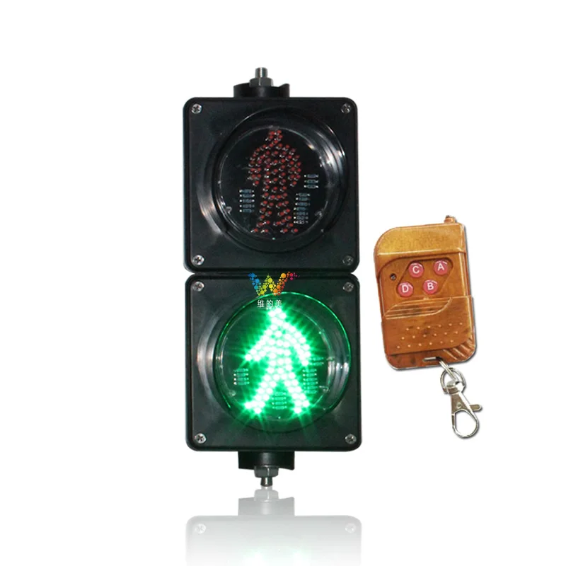 100mm DC12V Or DC24V Or AC85-265V Red Green Zebra Crossing Pedestrian Led Traffic Signal Light With Remote Control