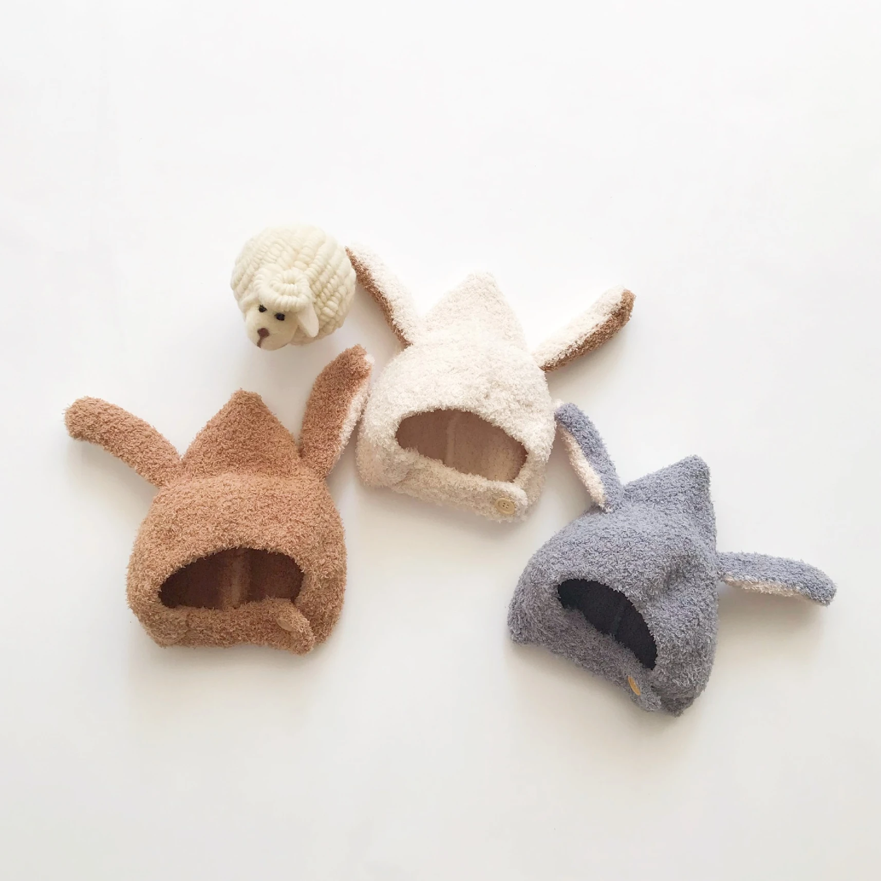 Winter Cute Hat Baby Fleece Warm Bonnets Rabbit Ear ddmysmile Hats For Kids Infant Babies Accessories Newborn Photography Props Boys Girls Smile