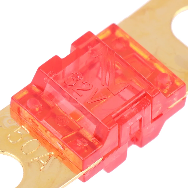 2 Pcs Gold Plated Stud Car Fuses Mini Car Audio Fuse 20A 30A 40A 50A 60A 70A 80A 100A 120A 125A 150A 175A 200A 32V Auto Fuse