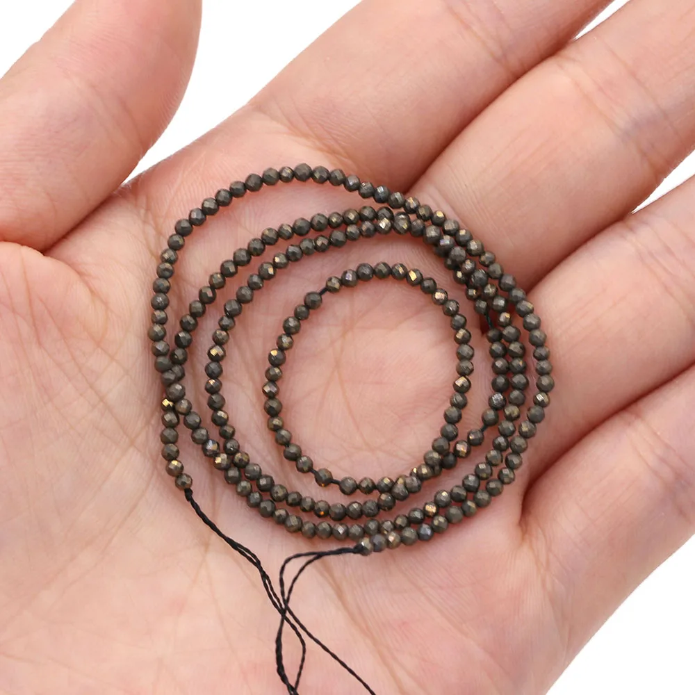 Natural Stone Beads Small Faceted Beads for Women Jewelry Making DIY Necklace Bracelet Accessories 2-3mm 16inch