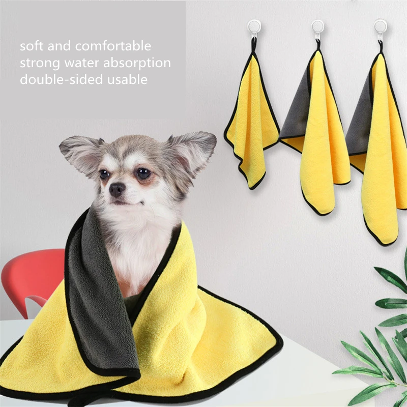 New Absorbent Towels for Dogs Cats Fashion Bath Towel Nano Fiber Quick-drying Bath Towel Car Wiping Cloth Pet Supplies