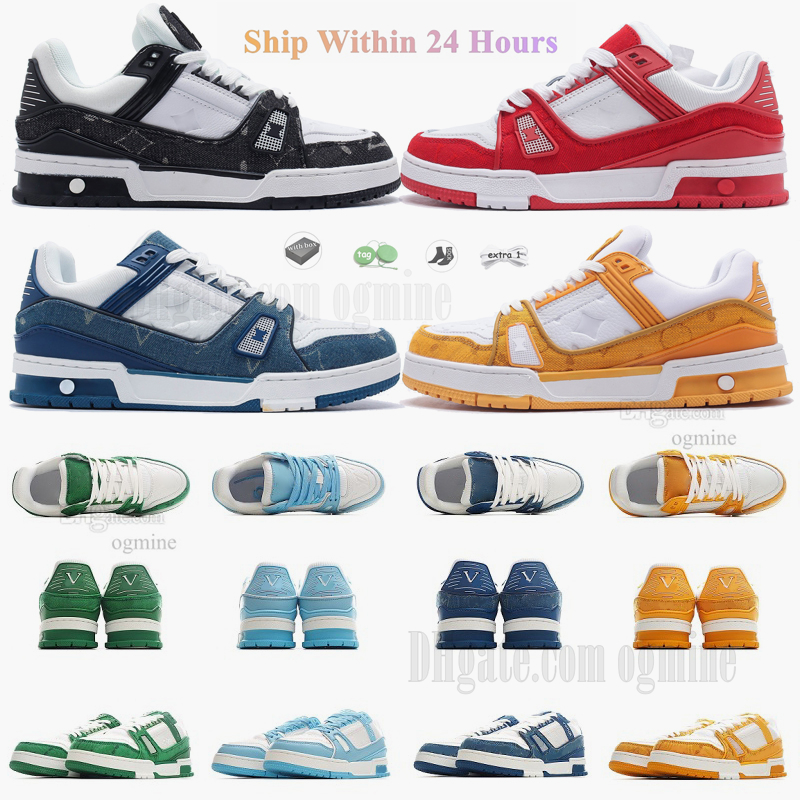 trainer casual shoes denim canvas leather white green red blue letter fashion flat platform for mens womens low trainers sneakers 36-45 with Box dhgates popular goods