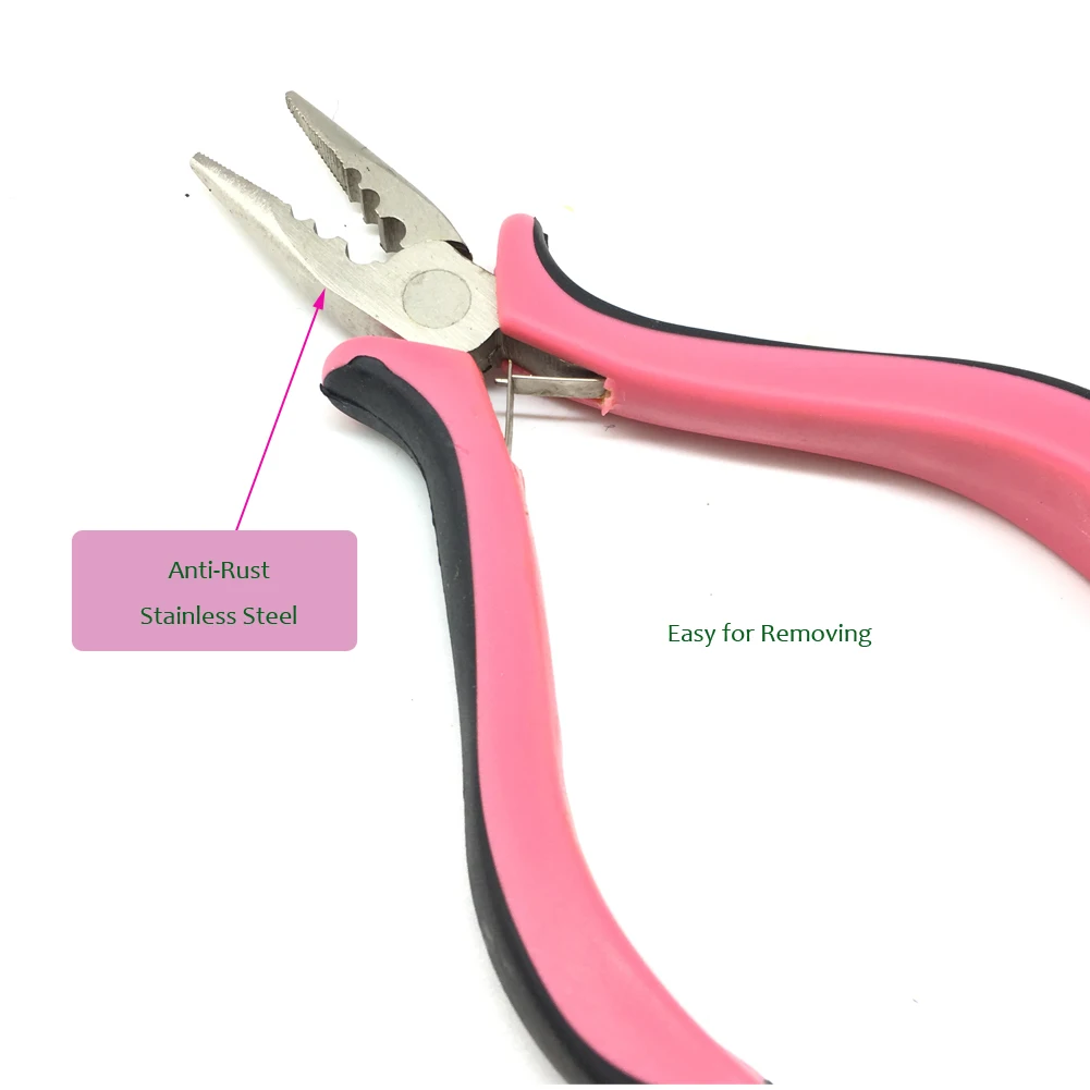 Hair Alicate Pince plate Plier Hair Extensions Pliers 5" Professional Rings for Nano Silicone Micro Beads Tool