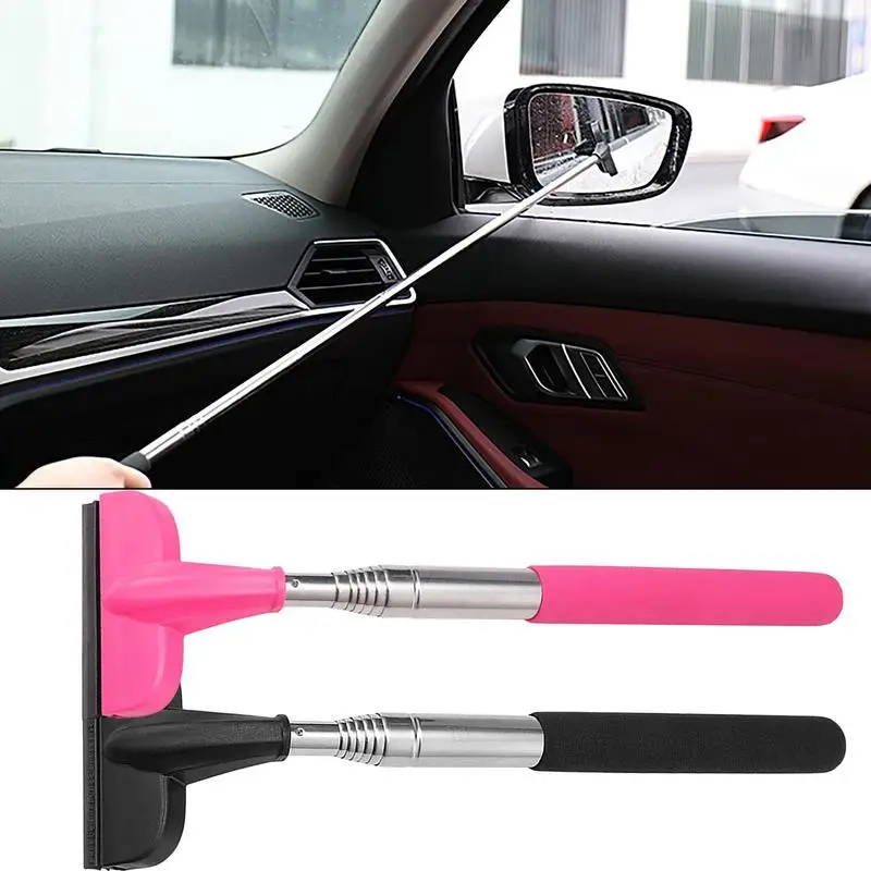 Mirror Car Wiper Rearview Retractable Portable Rainy Cleaning Universal Extendable Retractable Auto Snow Brush Ice Scraper smile