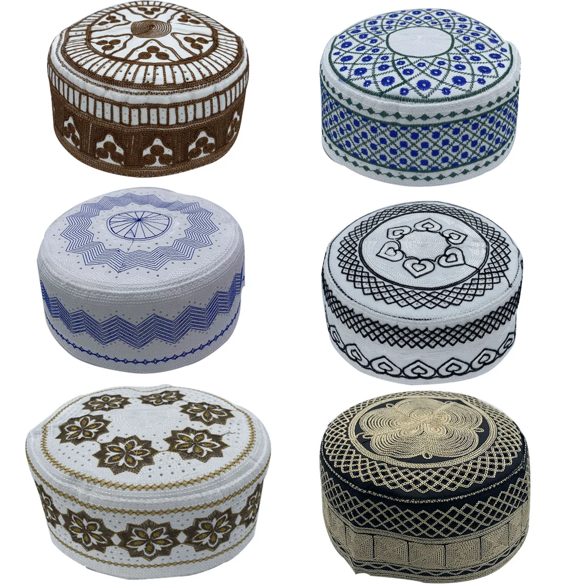Muslim 2023 Prayer New Hats Breathable Headware Kufi Hat Men Islam Skull Cap Ramadan Eid Gift Embroidery ddmysmile Man Hat Smile