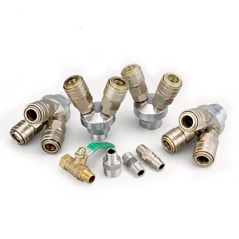 Quick Connector Air Compressor Manifold 2 Way 3 way Quick Connect Multi Hose Coupler Fitting with High Strength