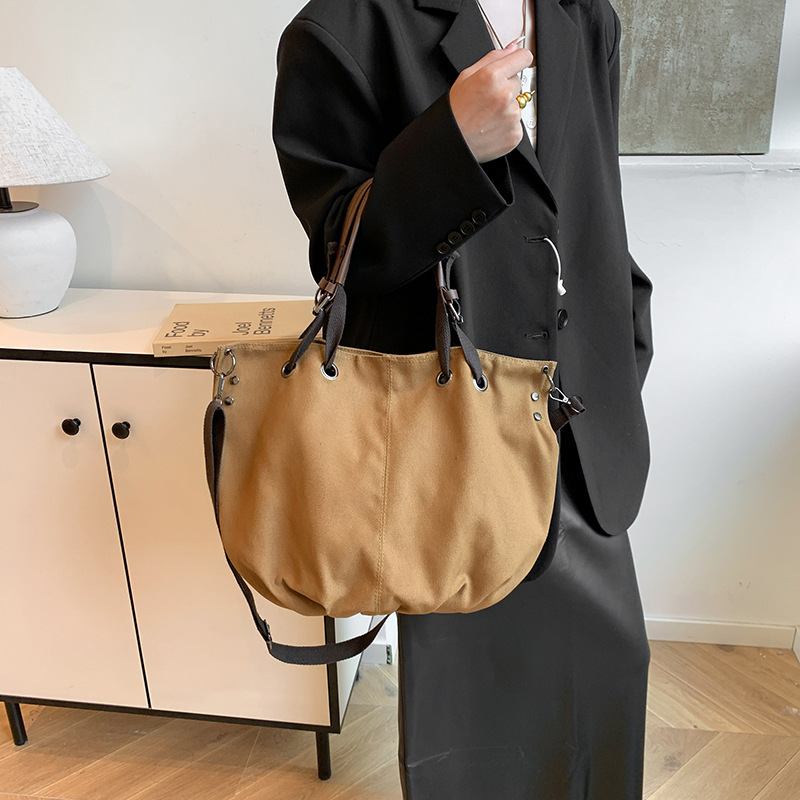 2025 Designer 2024 Lazy Style 3 Large Capacity workwear Canvas Multi functional Shoulder Crossbody Student Commuter Handheld Tote Bag