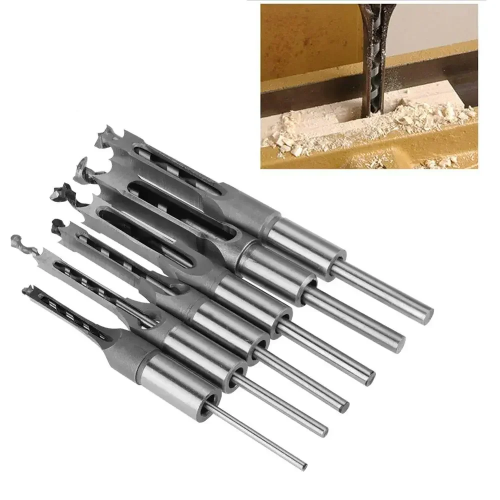 Square Krachtige 6/7 Pcs Hole Saw Drill Bits Woodworking Wood Mortising Chisel Set High-speed Steel Square Hole Saw Drill Bits smile