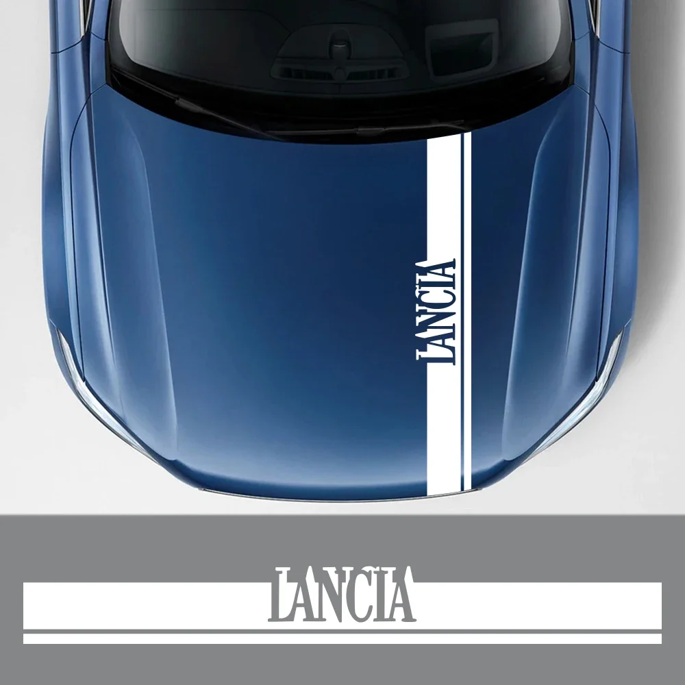 Car Hood Sticker For Lancia Delta STRATOS Y Phedra Thema Ypsilo Auto Tuning Accessories Long Strip Bonnet Vinyl Film Decal