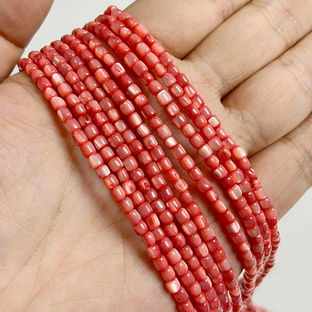 Mother of Red MOP Pearl Shell Beads Flower Rice Shape Natural Tube Shell Loose Beads for Jewelry Making DIY Neckalce Bracelet smile