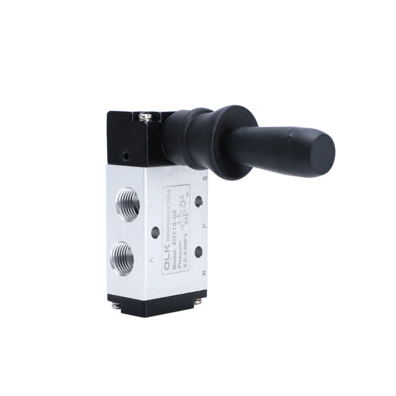 4H210-08 5/2 Way Hand Lever Operated Control Pneumatic Manual Valve With Muffler Silencer and Quick Fitting Select