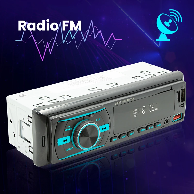 General Car Radio Bluetooth Automatic Radio Stereo 12V MP3 audio player Built-in AUX/FM/USB/BT support Find car voice Assistant