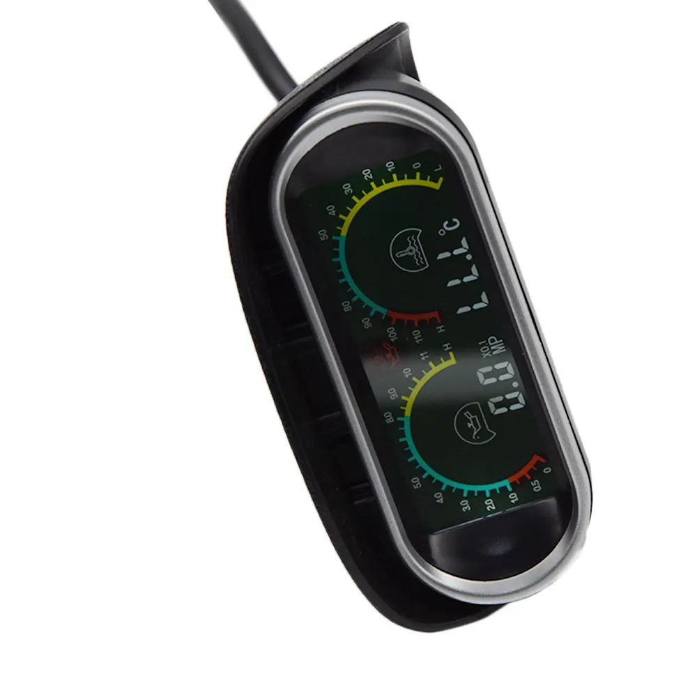 Universal 2 in 1 Car Gauges Digital Oil Pressure Gauge + Water Temperature Gauge with M10 Temp Sensor fit for 12V/24V Car Truck