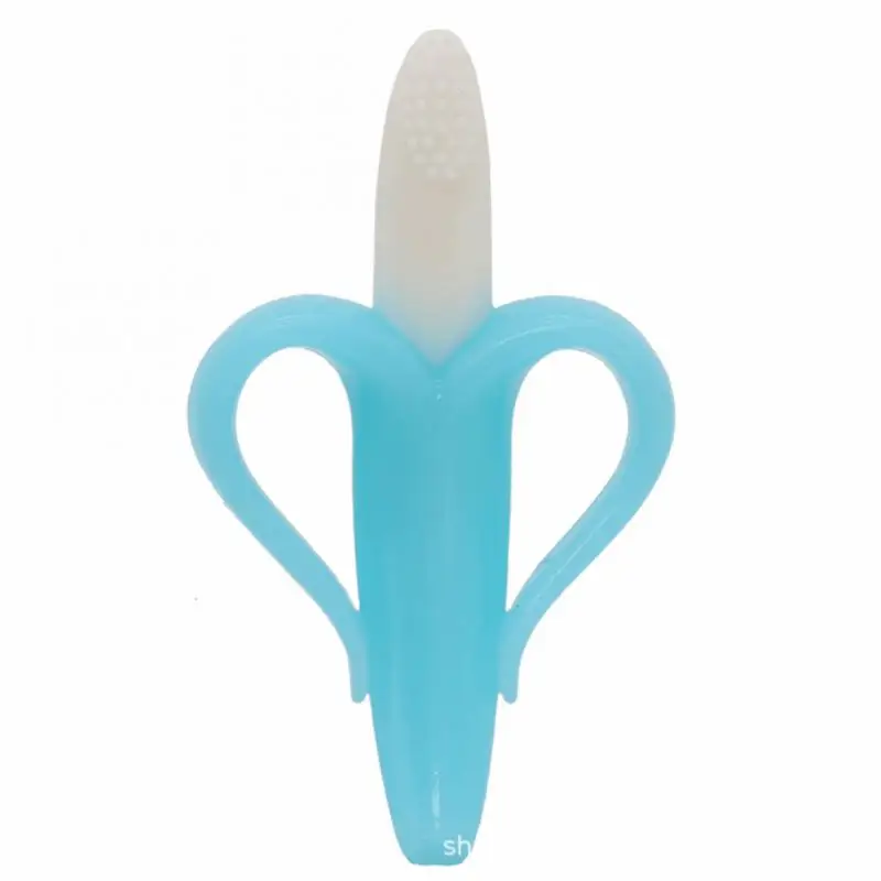 e Training Silicone PCS Toothbrush Baby Banana Shape Safe Toddle Teether Chew Toys Teething Ring Gift Infant Chewing ing