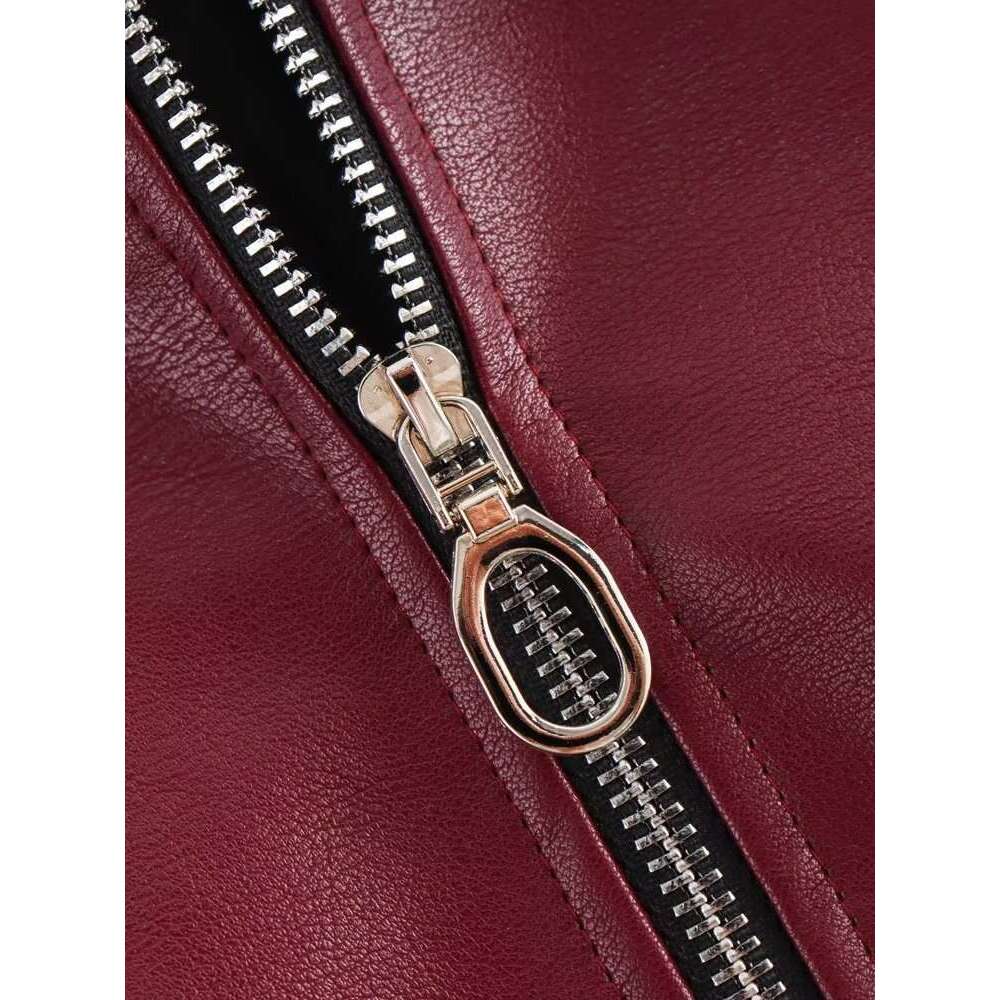 shanshi leather jacket women Autumn New Women's Fashion Imitation Slim Fit Motorcycle Jacket Leather Coat Women