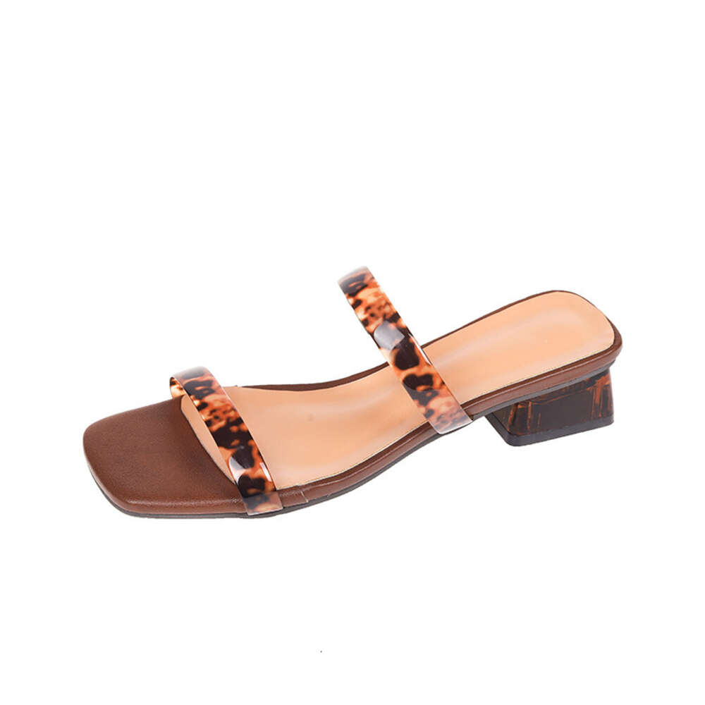 Large Size Sandals Women Wearing New Square Toe Snake Patterned Beach Shoes for Summer and Autumn 2024 ddmythur