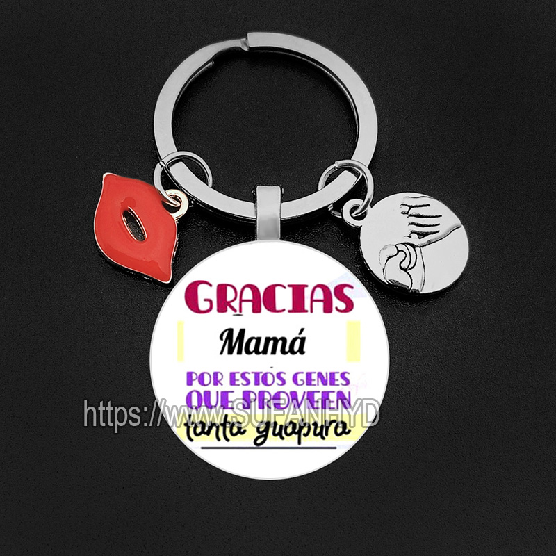 ae Spanish Keychain Mom In Super Mother Keyrings Key Holder for s Day Gift