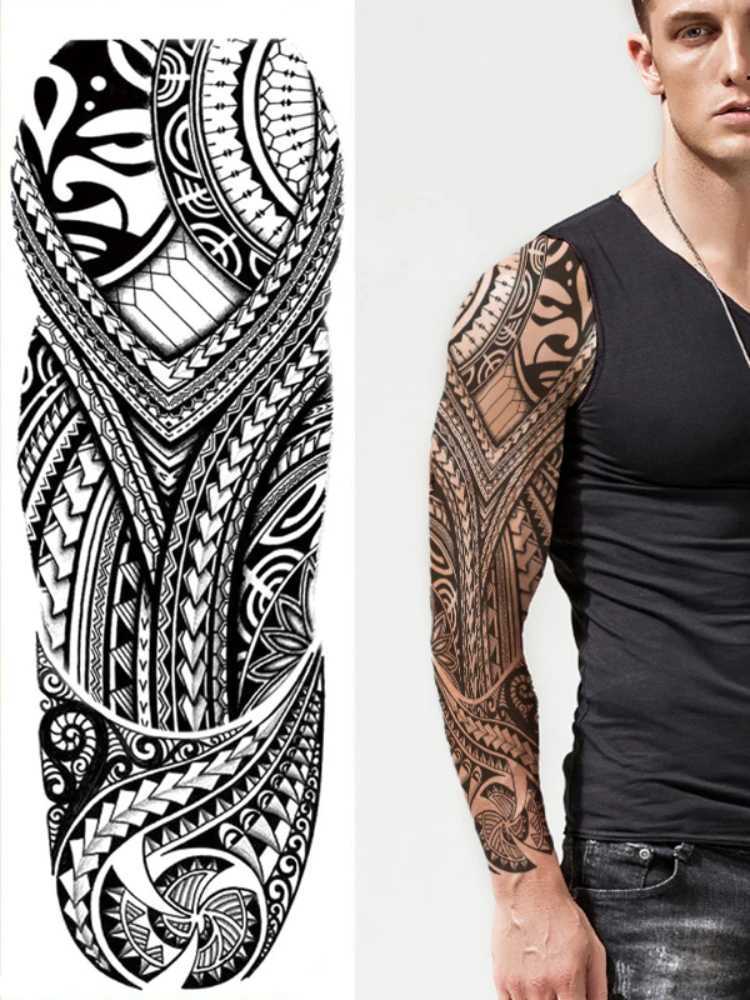 Waterproof temporary tattoo stickers masks totems arrows geometric full sleeves fake tattoos sparkling tattoos W250410