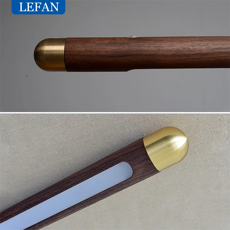 ddmysmile Table Black Walnut Dining Chandelier Simple Strip Wood Hanging Lamps Kitchen Fixture Home Decor Pendant Indoor Lighting Smile