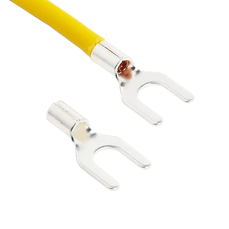 200/560PCS new Ring 2025 Spade Crimp Terminals Non-insulated Lugs Ferrules Type Electrical Wire Connector Cable Shoes M3 M4 M5 Box set