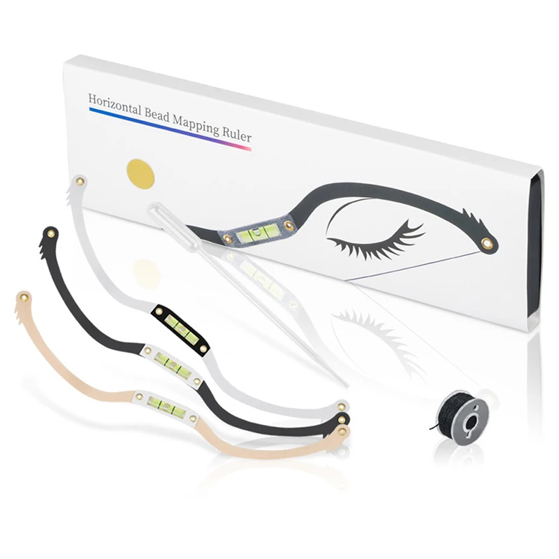 Microblading Permannet 2025 Makeup Bow and Arrow Line Ruler new Black Measuring Brow String Pre Inked Tattoo PMU for Mapping