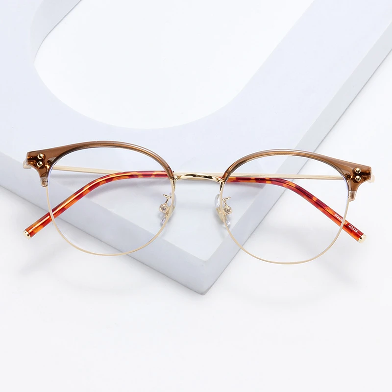 0 -0.5 -0.75 To new -6.0 Half Frame Round Nearsighted Glasses For Women 2025 TR90 Blue Light Blocking Hyperopia Eyeglasses +0.5 To +4.0