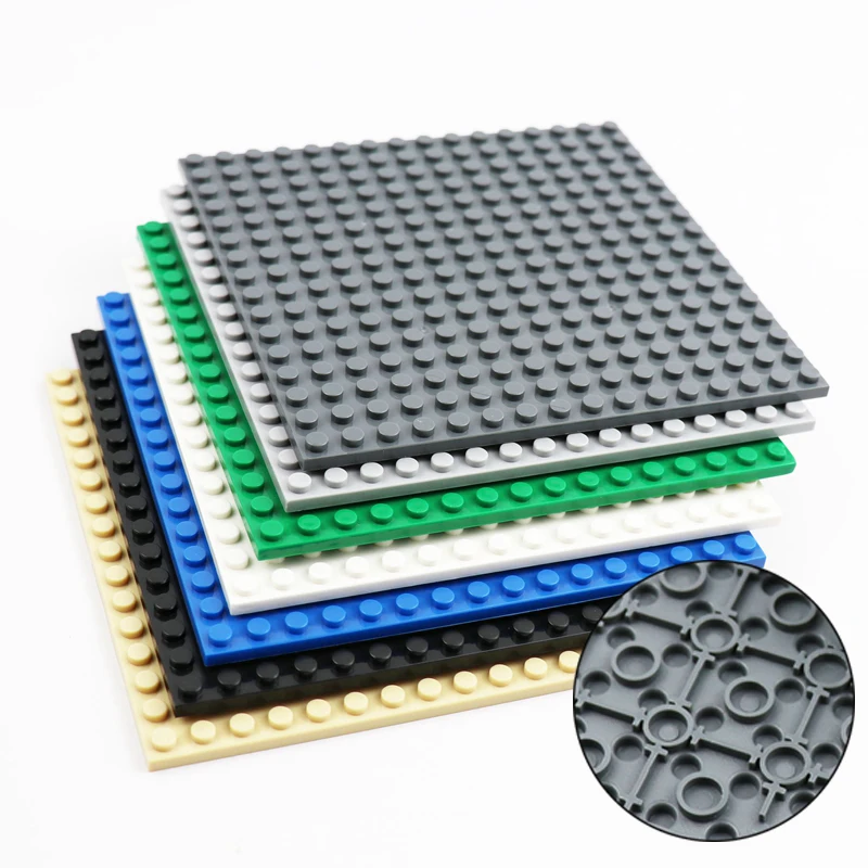 16x16 1 Piece Double-sided Base Plates MOC Building Blocks Educational Baseplate Compatible with Lego smile