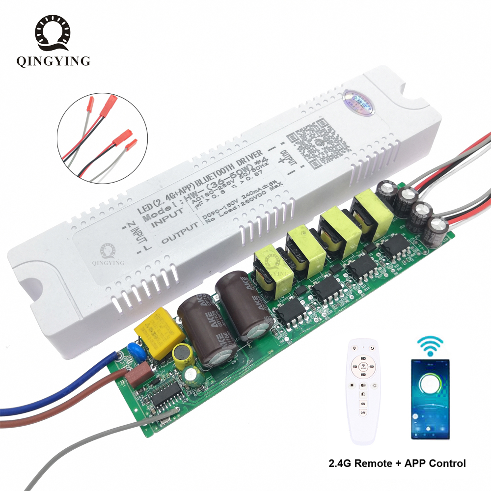 new 36-50Wx4 2.4G RF Remote & 2025 APP Control Intelligent LED Driver DC90-150V 240mA Dimming&Color-Changeable Power Supply Transformer