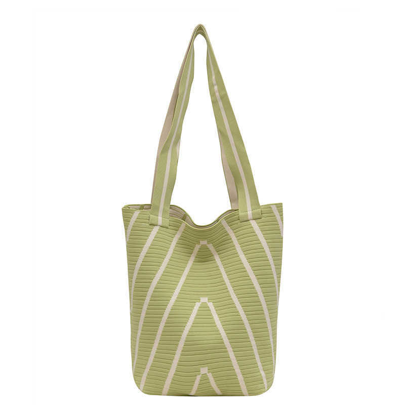 Nordic niche knitted women's bag crossbody bag wave pattern shoulder bag versatile fashion woven crossbody bag bucket bag