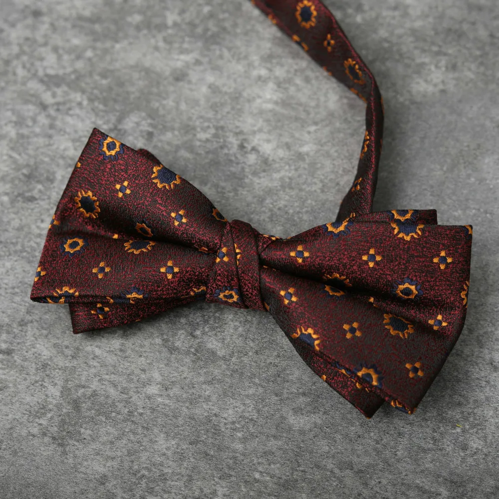 Men's Trendy Personality Formal Bowties Double Layer New Striped Bow Ties For Men Meeting Wedding Tuxedo Bowknot Accessories smile