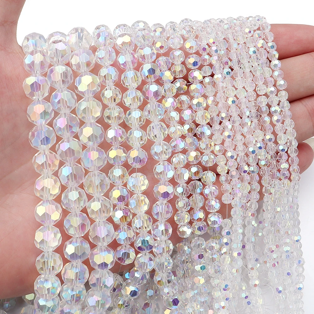 AB Color Half Louleur Faceted Crystal Beads For Jewelry Making Loose Spacer ddmysmile Beads DIY Bracelet Necklace Wholesale Smile