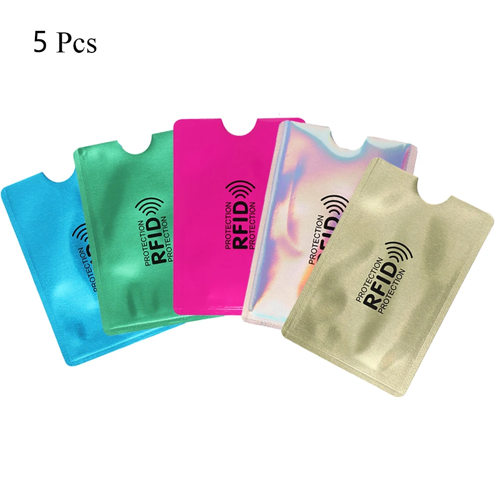 5Pcs Safety Bank Aluminium Anti-theft Sleeve Wallet Protect Case Cover RFID Blocking Card Holder