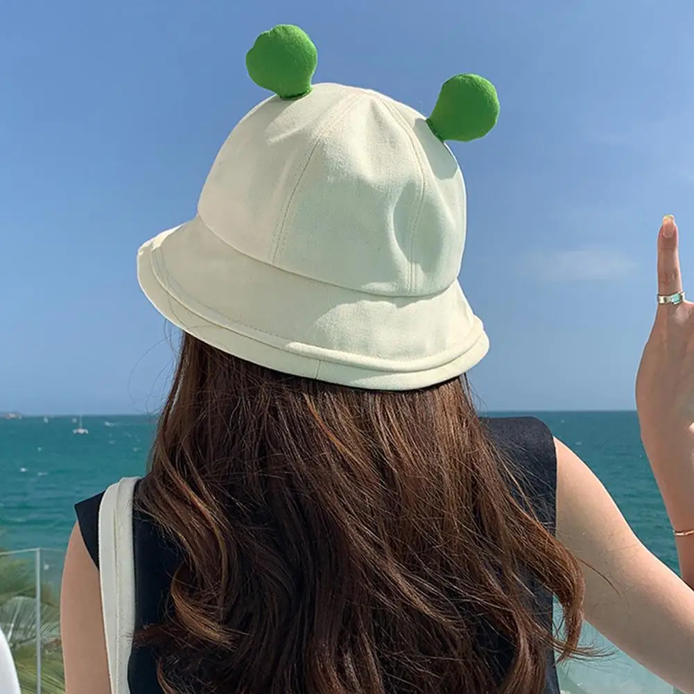 New Frog 2023 Parent-Child Bucket Hats With Eyes Summer Foldable Lightweight Sun Hat Fishing Caps For Women Teens Adult Kids smile