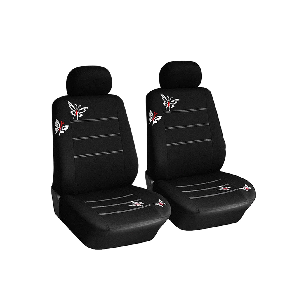 Set Butterfly Embroidery 4/9Pcs Car Covers Mat Protect Front Rear Car Seat Covers Set Car Seat Protector Cushion smile