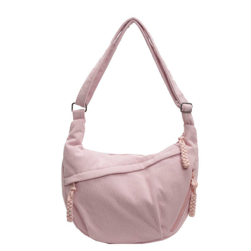 Dumpling Bag Crossbody Bag Large Capacity Commuting Bag 2024 New Corduroy Japanese Casual Versatile Shoulder Bag