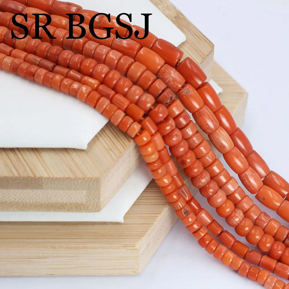 Natural Orange Coral Gemstone Irregular Chip Roller Falling Rice Loose Beads Used for Jewelry Making DIY Bracelet H 241108