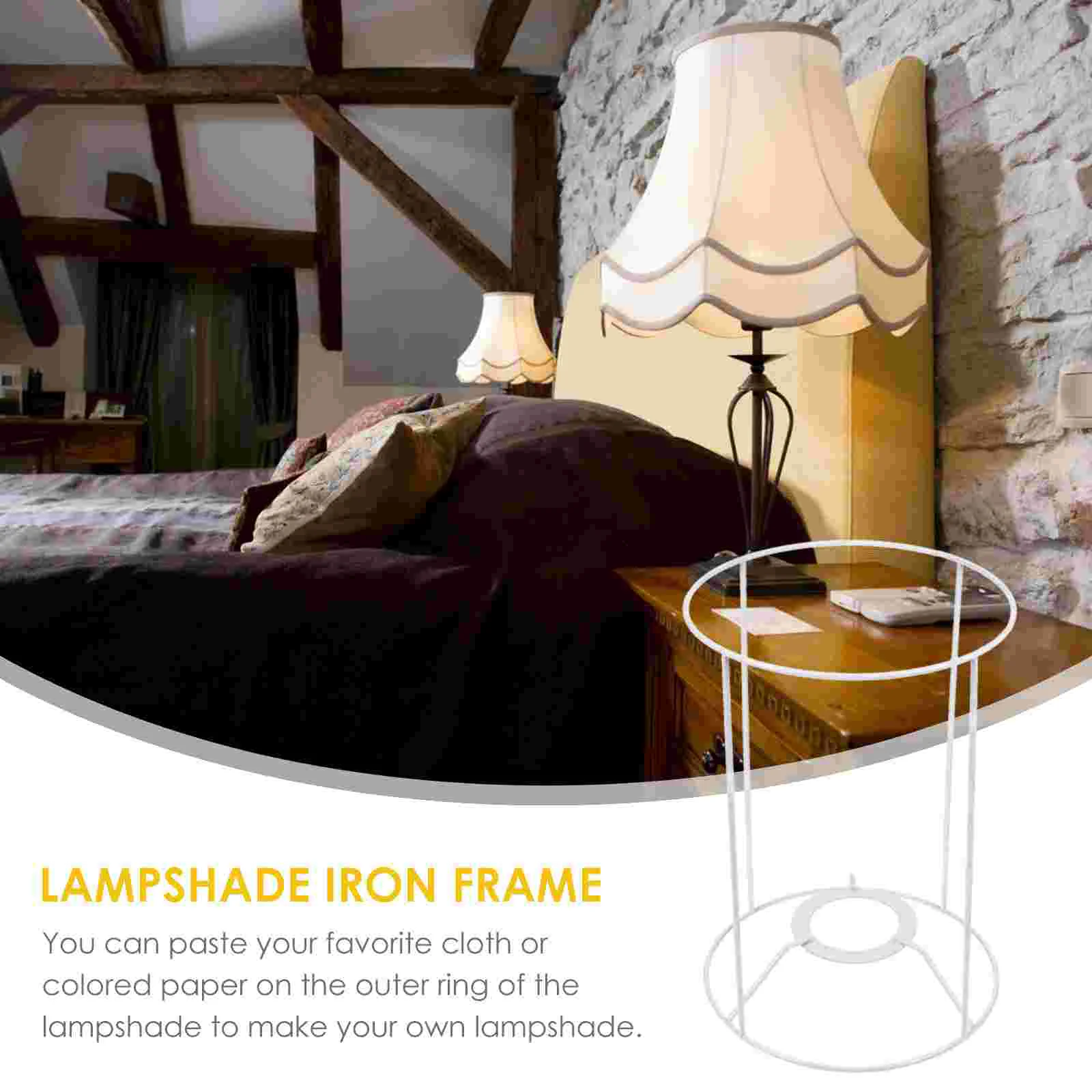 Homemade Lampshade Frame Wire Ring Chandelier Bracket Ceiling Light Lighting Cage Vintage Metal Bulb Guard DIY Plafond for