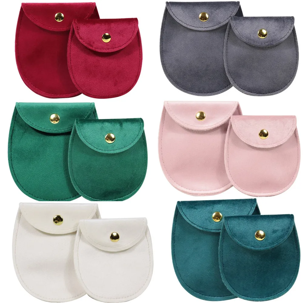 Bag Packaging 1Pc Jewelry Snap Fastener Superior Soft Veet Gift Bracelet Bag Necklace Earrings Ring Storage Pouch ddmysmile Accessories Smile