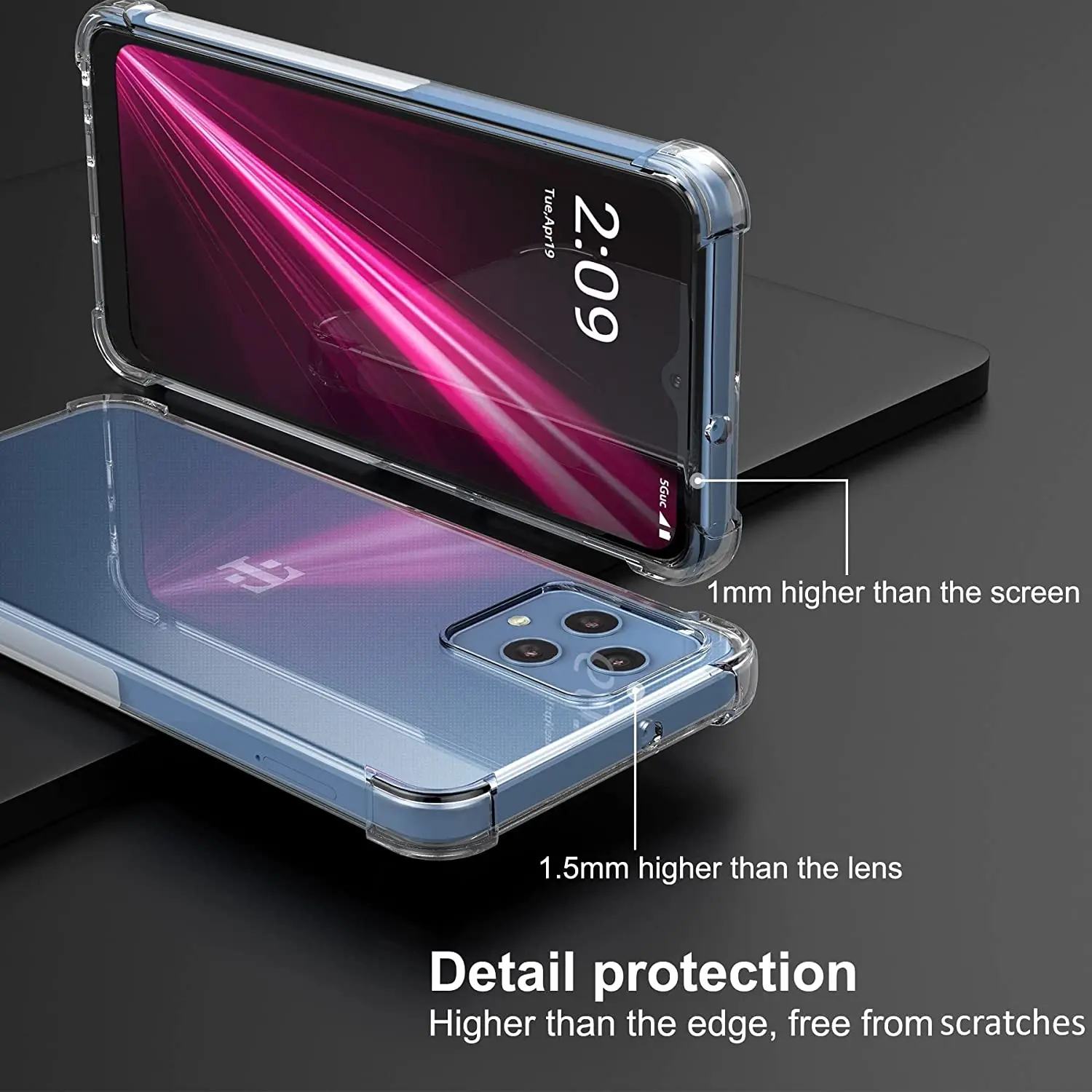 5G 6 Fit REVVL Case,Clear Anti-slip Shockproof Durable Flexible TPU Soft Case Cover for T-Mobile REVVL 6 Pro 5G (2022) smile ()
